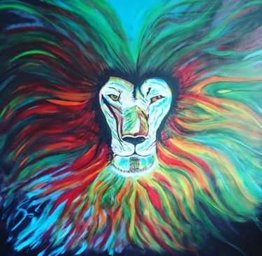 tete de lion multicolor